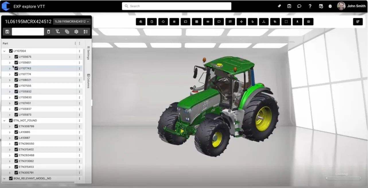 Digital twin of a tractor in explore